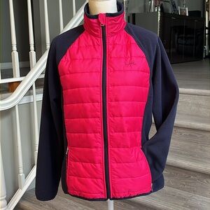Lauren Ralph Lauren Pink & Navy Quilted Bomber Jacket